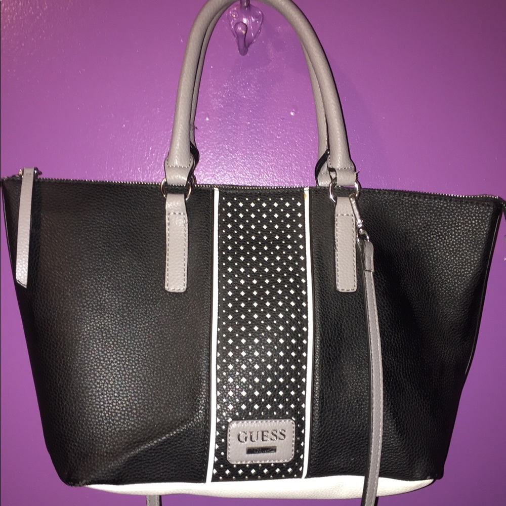 Black and White Guess Tote Bag